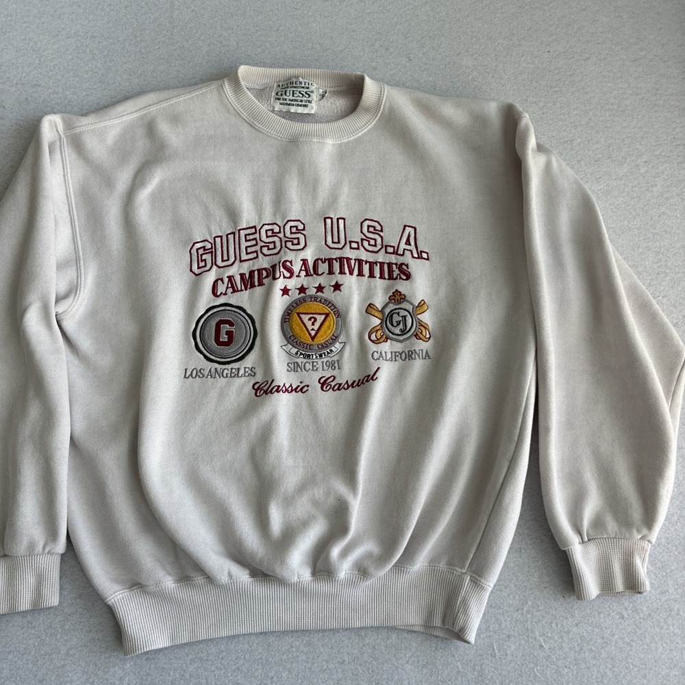 Vintage 90s Guess Authentic Super Sportswear Embroidered Sweatshirt Comfort